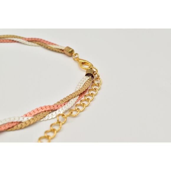 Vintage Statement Chain Belt Braided Rose Copper Silver Gold 28\